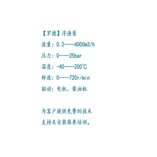 油泥浮渣泵技術參數 油泥浮渣泵技術參數